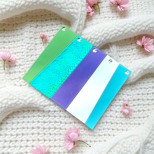 SnapFlap with green, blue, chameleon, purple, white and blue.